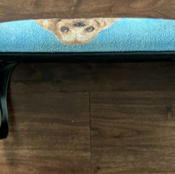 Vintage Footstool Needlepoint Cocker Spaniels- Brass Legs - Picture 4 of 6